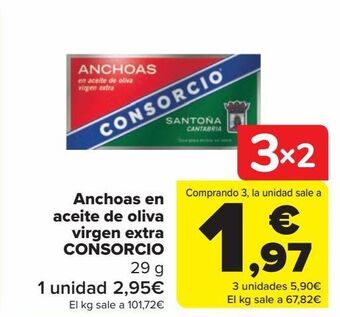 Carrefour Anchoas en aceite de oliva virgen extra consorcio oferta