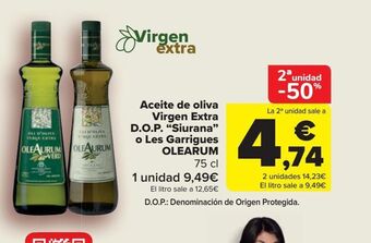 Carrefour Aceite de oliva virgen extra d.o.p. “siurana” o les garrigues oleaurum oferta