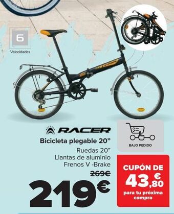 Carrefour Bicicleta plegable 20 racer oferta
