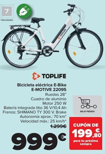 Carrefour Bicicleta eléctrica e- bike e-motive 22095 toplife oferta