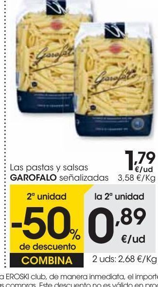 Eroski Garofalo penne ziti rigate 500 g oferta