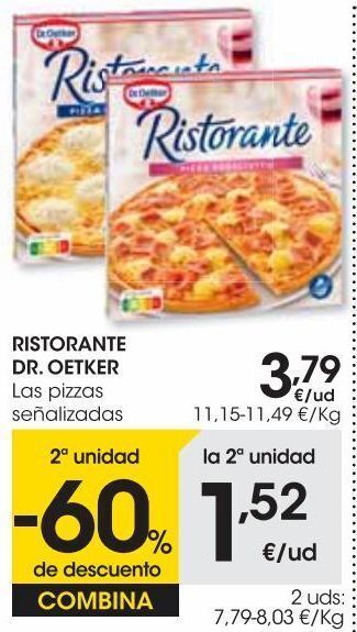 Eroski Dr.oetker pizza ristorante quattro formaggi 340 g oferta