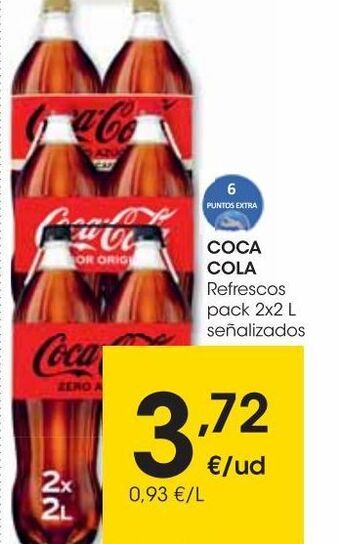 Eroski Coca cola refresco cola zero pack 2x2 l oferta