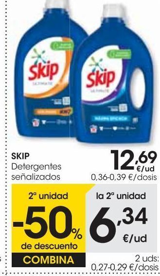 Eroski Skip detergente liquido ultimate maxima eficacia 35 do oferta