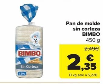 Carrefour Market Pan de molde sin corteza bimbo oferta