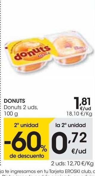 Eroski Donuts donuts 2 uds 100 g oferta
