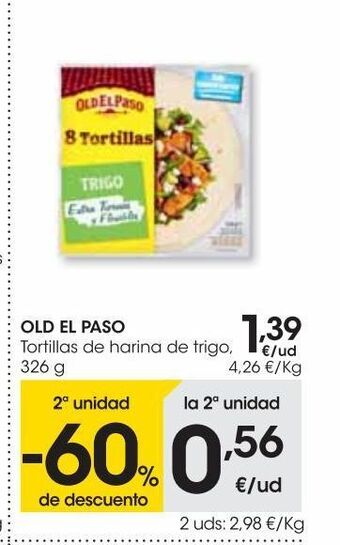 Eroski Old el paso tortillas de harina de trigo 326 g oferta