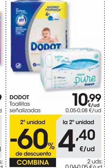 Eroski Dodot toallitas de bebe aqua pure p-3 144 uds oferta