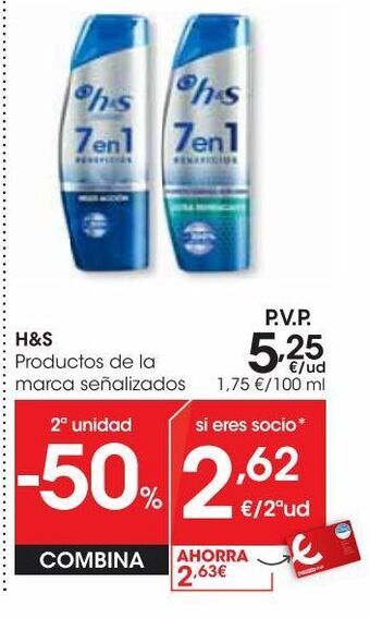Eroski H&s champu 7 en 1 benefits multi action 300 ml oferta