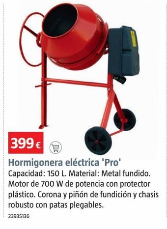 Bauhaus Hormigonera eléctrica oferta