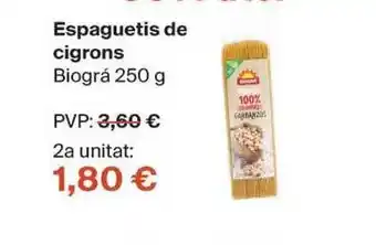 Veritas Espaguetis de cigrons Biográ 250 g oferta