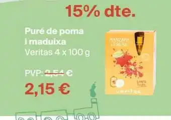 Veritas Puré de poma i maduixa Veritas 4 x 100 g oferta