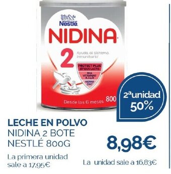 Supermercados La Despensa LECHE EN POLVO NIDINA 2 BOTE NESTLÉ 800G oferta