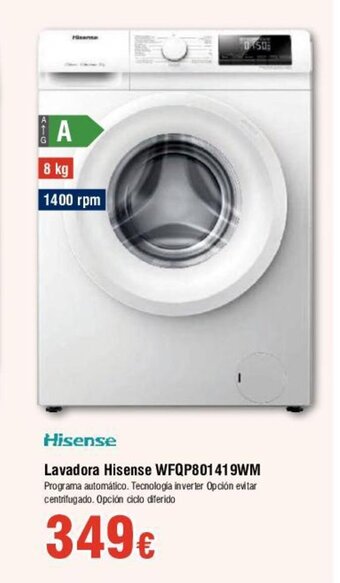 FROIZ Lavadora Hisense WFQP801419WM oferta