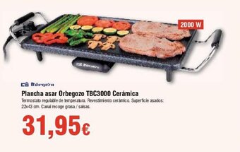 FROIZ Plancha asar Orbegozo TBC3000 Cerámica oferta
