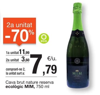 BonpreuEsclat Cava brut nature reserva ecològic MIM, 750 ml oferta