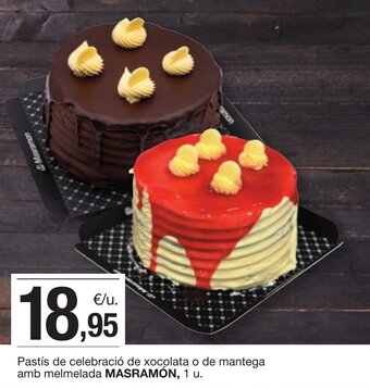 BonpreuEsclat Pastís de celebració de xocolata o de mantega amb melmelada MASRAMÓN, 1 u. oferta