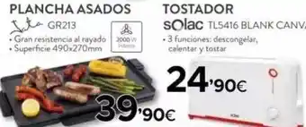 Tien 21 Jata Plancha Asados GR213 490 x 270mm, Solac Tostador TL5416 oferta