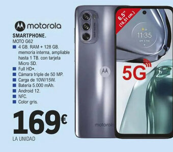 E.Leclerc motorola SMARTPHONE. MOTO G62 oferta
