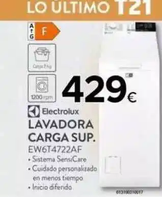 Tien 21 Electrolux Lavadora Carga Sup. EW6T4722AF oferta