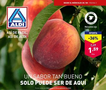 ALDI Melocoton rojo oferta