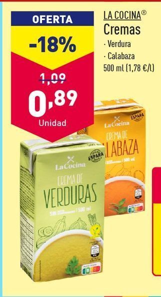 ALDI Verdura calabaza cremas oferta