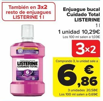 Carrefour Enjuague bucal cuidado total listerine oferta