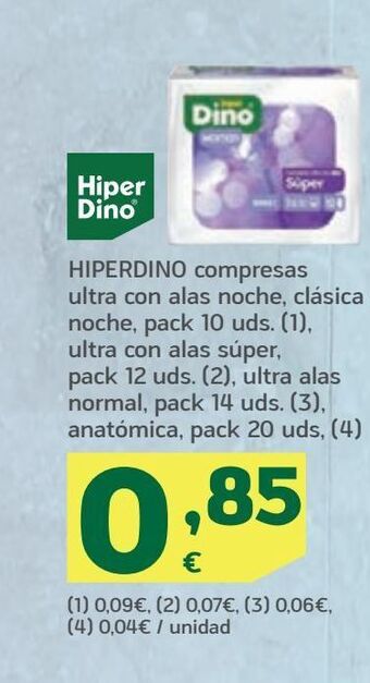 HiperDino Compresas hiperdino oferta