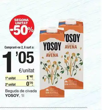 SPAR Fragadis Yosoy Beguda de civada, 1L oferta