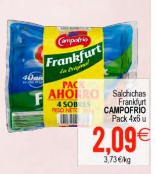 Plenus Supermercados Salchichas frankfurt campofrío oferta