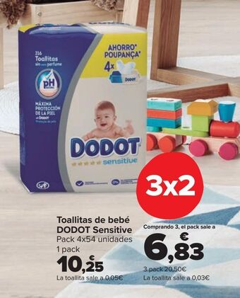 Carrefour Toallitas de bebé dodot sensitive oferta