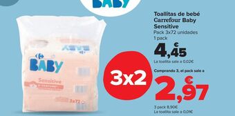 Carrefour Toallitas de bebé carrefour baby sensitive oferta
