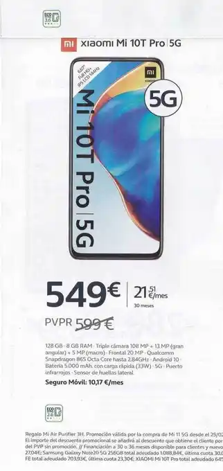 Movistar Mi Xiaomi Mi 10T Pro 5G oferta