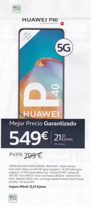 Movistar Huawei P40 oferta