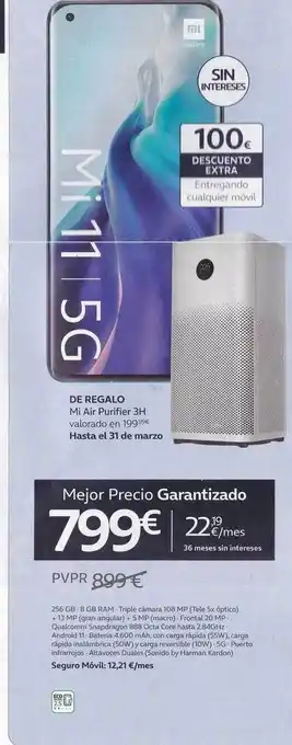 Mi 11 5G De Regalo Mi Air Purifier 3H