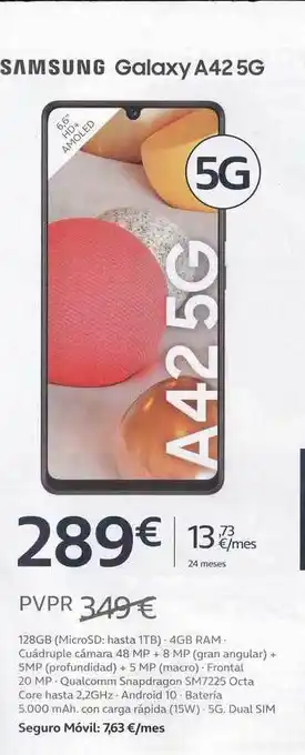 Movistar Samsung Galaxy A42 5G oferta