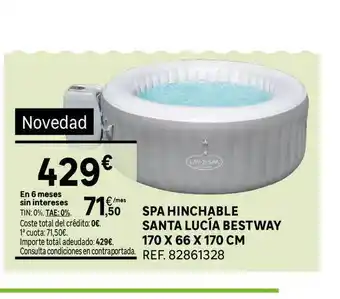 Leroy Merlin Santa Lucía Bestway Spa Hinchable 170 x 66 x170 Cm oferta
