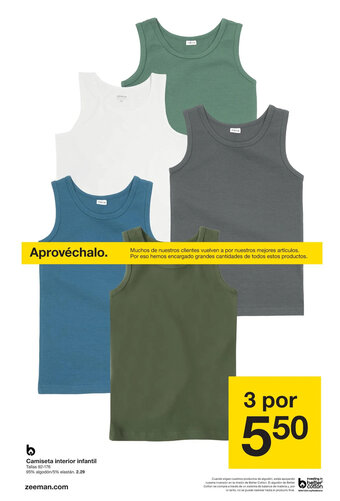 Zeeman Camiseta interior infantil oferta