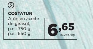 Alimerka Atún en aceite de girasol costatun oferta