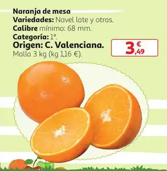 Alcampo Naranja de mesa, 3kg oferta