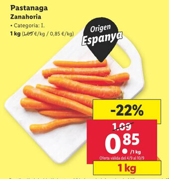 Lidl Pastanaga Zanahoria oferta
