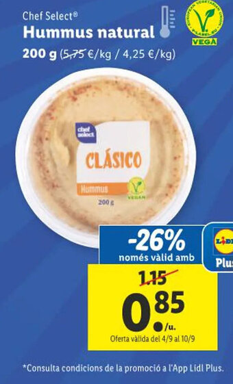 Lidl Chef Select Hummus natural oferta