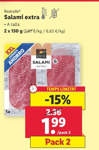 Lidl Realvalle Salami extra oferta