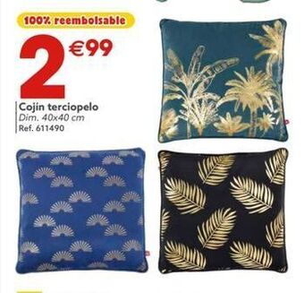 GiFi 100% reembolsable 2 cojín terciopelo dim. 40x40 cm ref. 611490 €99 oferta