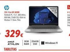 Zbitt 255 15.609 3020e notebook pc, 156, amd athlon 8gb ram, 256gb ssd, hd64-bit windows 11 home plot  329€  анол athlon  tabletas  oferta