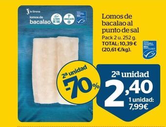 La Sirena Lomos de bacalao oferta