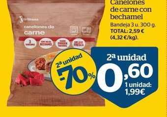 La Sirena Canelones de carne oferta