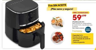 GiFi Fríe sin aceite ¡más sano y seguro! 100% reembolsable 59 €⁹⁹ freidora de aire 031,5x33,8 cm, polipropileno y metal, 4,3 l oferta