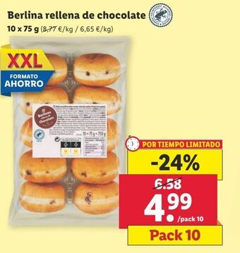 Lidl Berlina rellena de chocolate oferta