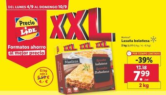 Lidl Lasaña boloñesa oferta